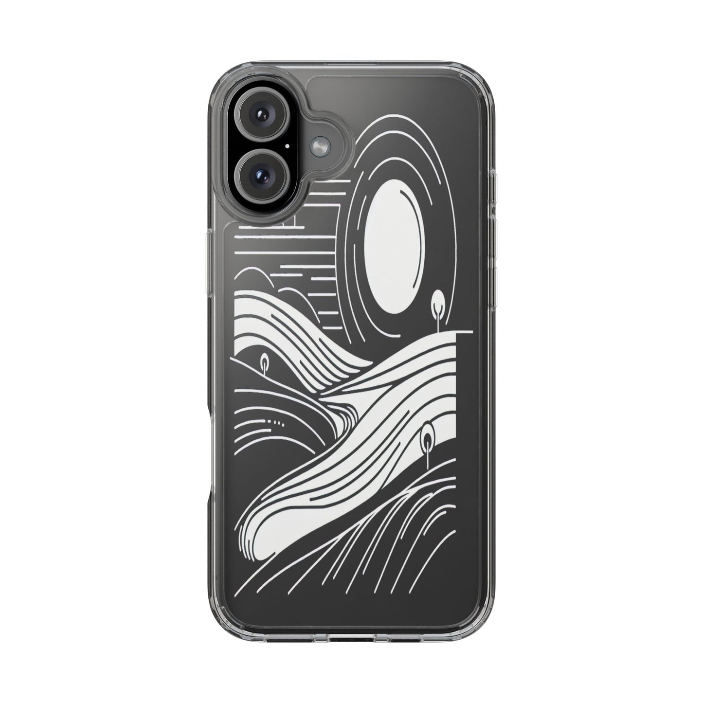 Transparent Horizon Curves Iphone Case Compatible With Iphone 16 15 14 - Clear Phone Cover
