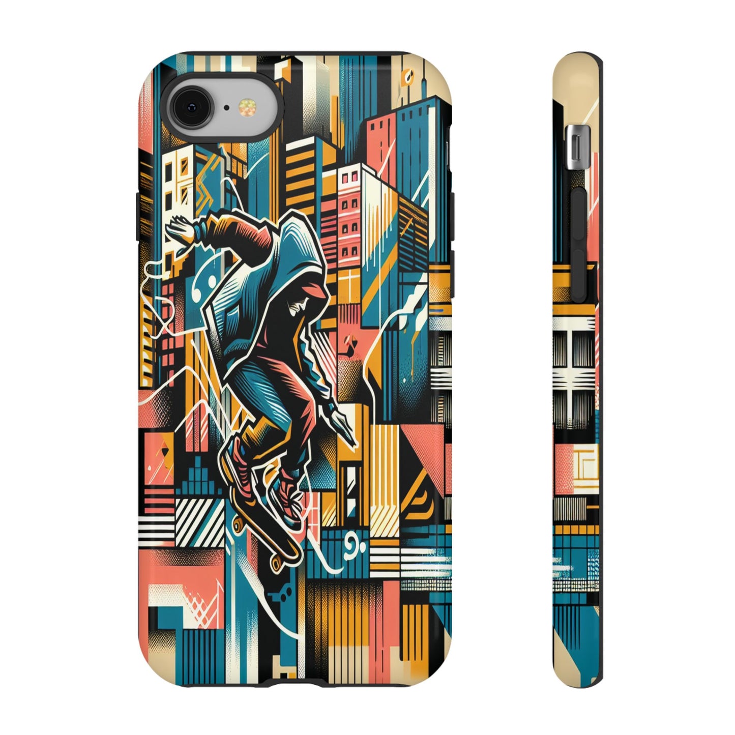 Skater in the Cityscape - Phone Case