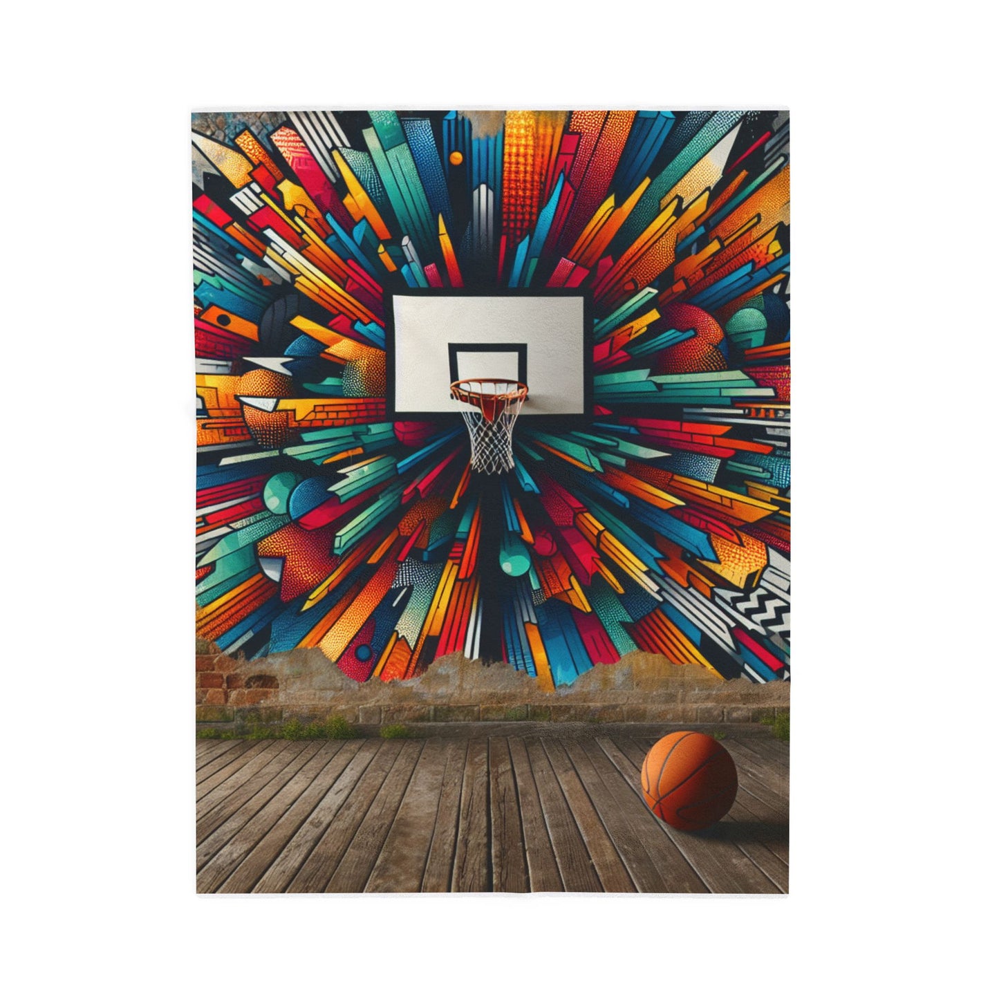 Basketball Court Explosion - Plush Blanket