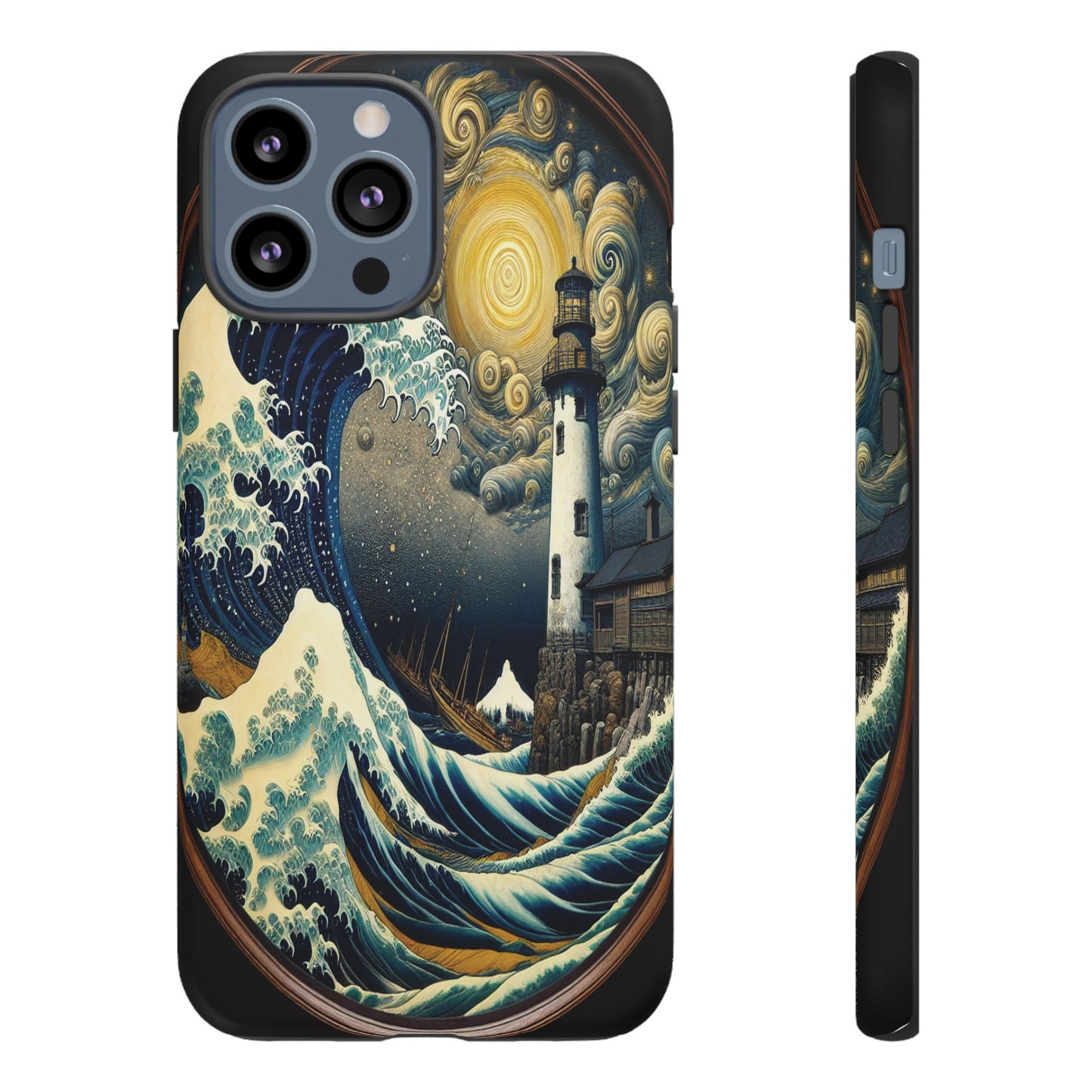 Protective Lighthouse Amidst Celestial Waves Iphone Case Compatible With Iphone 16 15 14 - Phone Cover