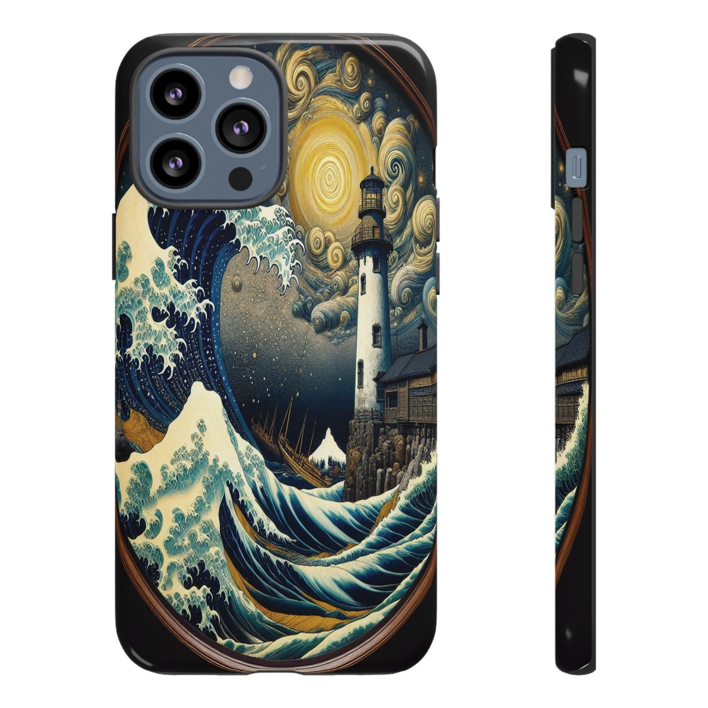Protective Lighthouse Amidst Celestial Waves Iphone Case Compatible With Iphone 16 15 14 - Phone Cover