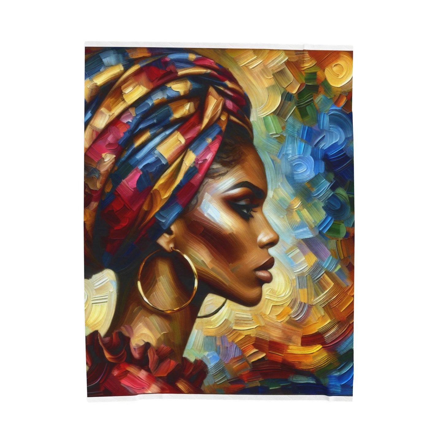 A Portrait in Brushstrokes - Plush Blanket