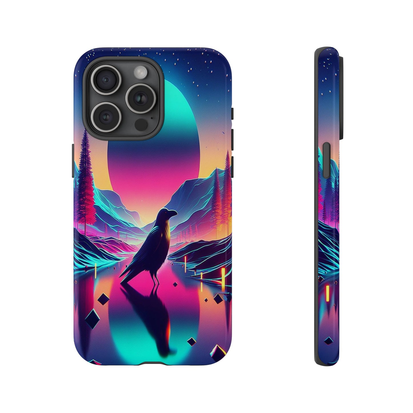 Celestial Horizon with Raven - Phone Case