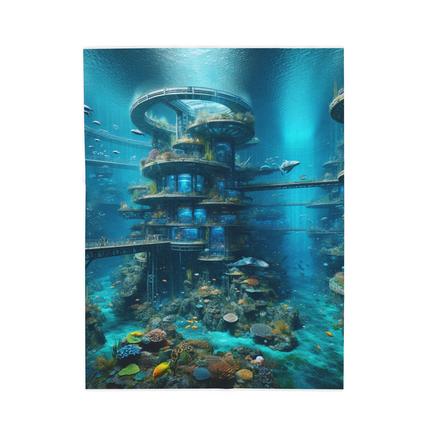 Undersea Habitat Oasis- Plush Blanket
