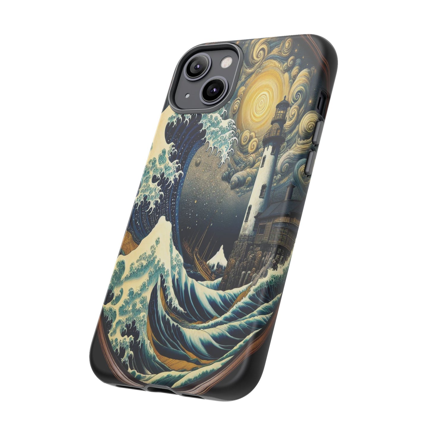 Protective Lighthouse Amidst Celestial Waves Iphone Case Compatible With Iphone 16 15 14 - Phone Cover