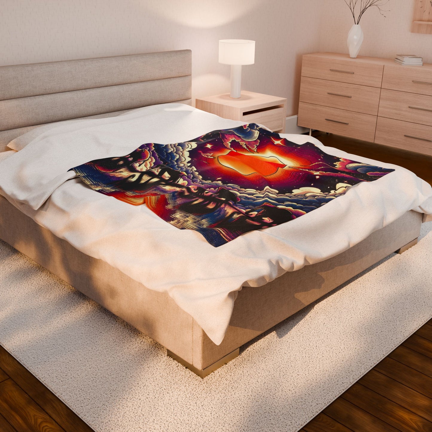 Elephant Odyssey Under Celestial Sphere - Plush Blanket