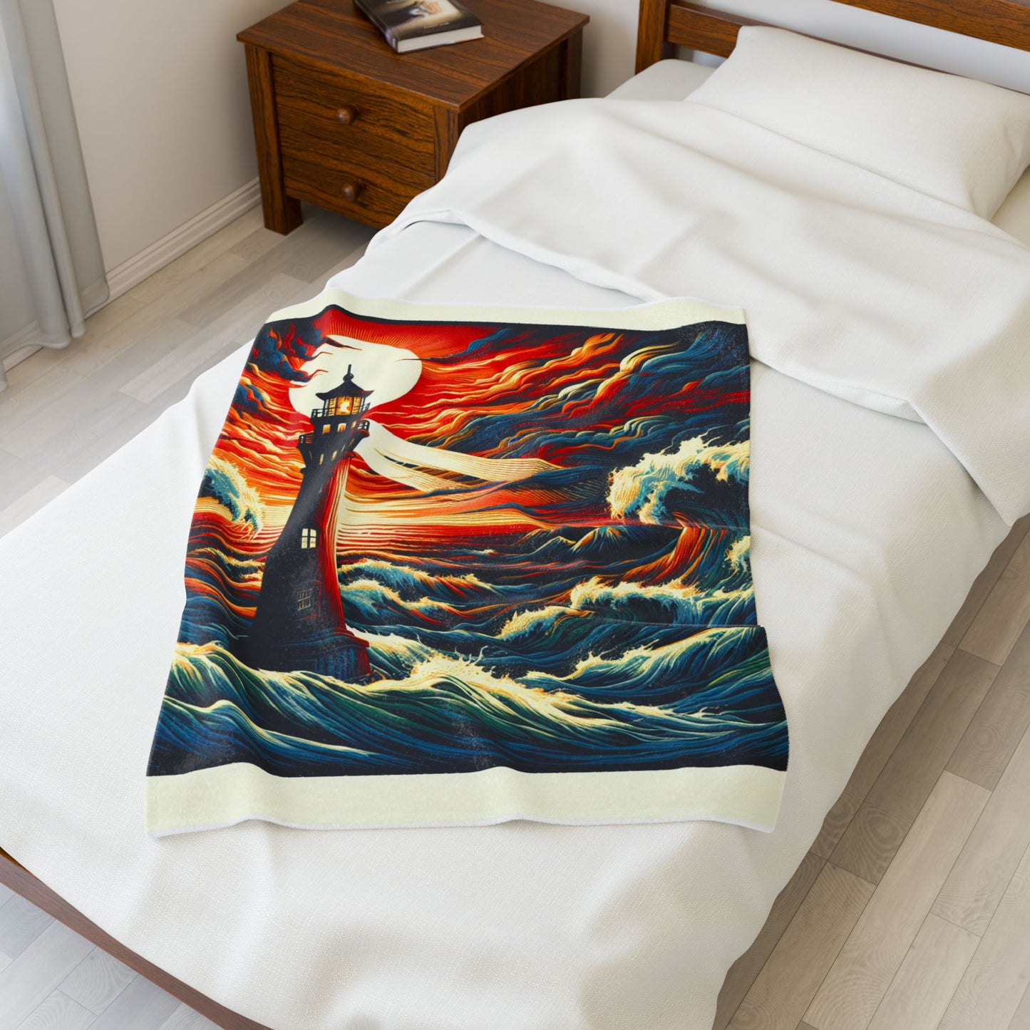 Beacon among the Waves - Plush Blanket