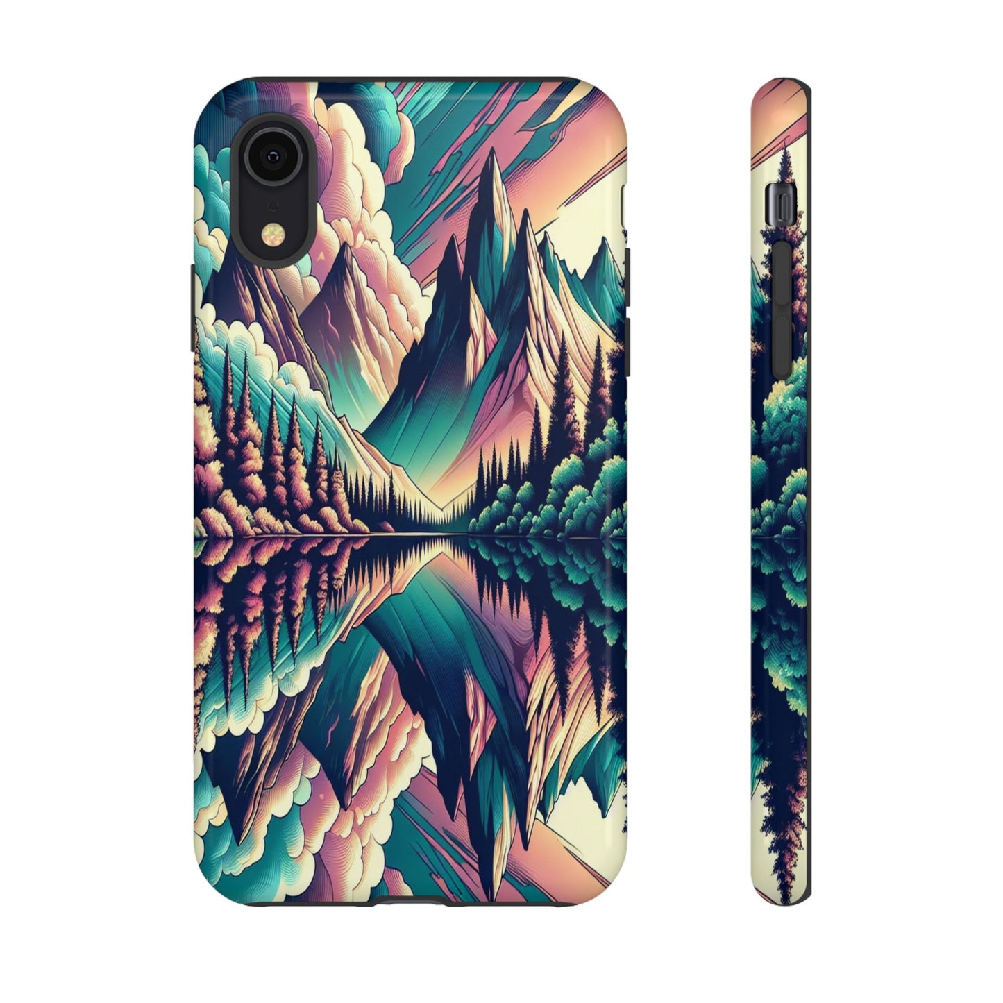 Tranquil Peaks and Reflected Skies - Phone Case