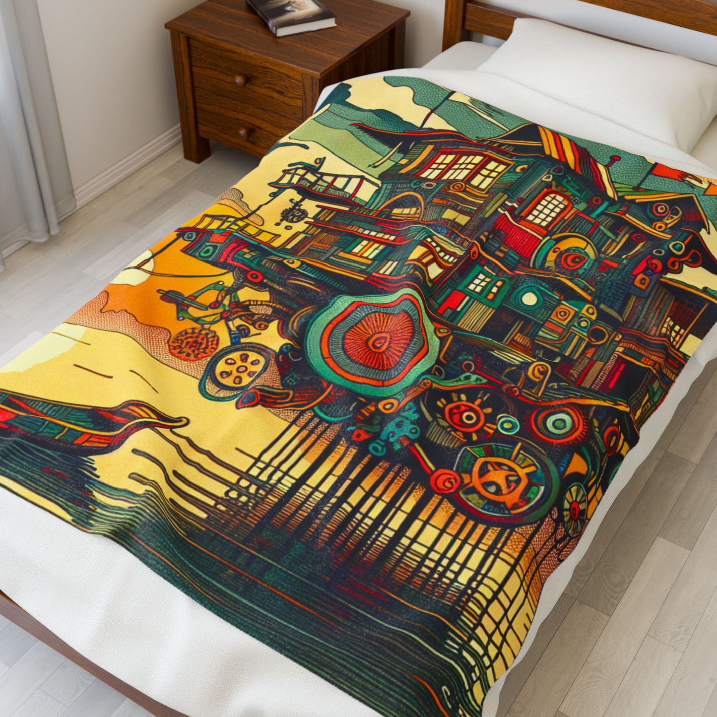 Floating Machine by the Sea - Plush Blanket