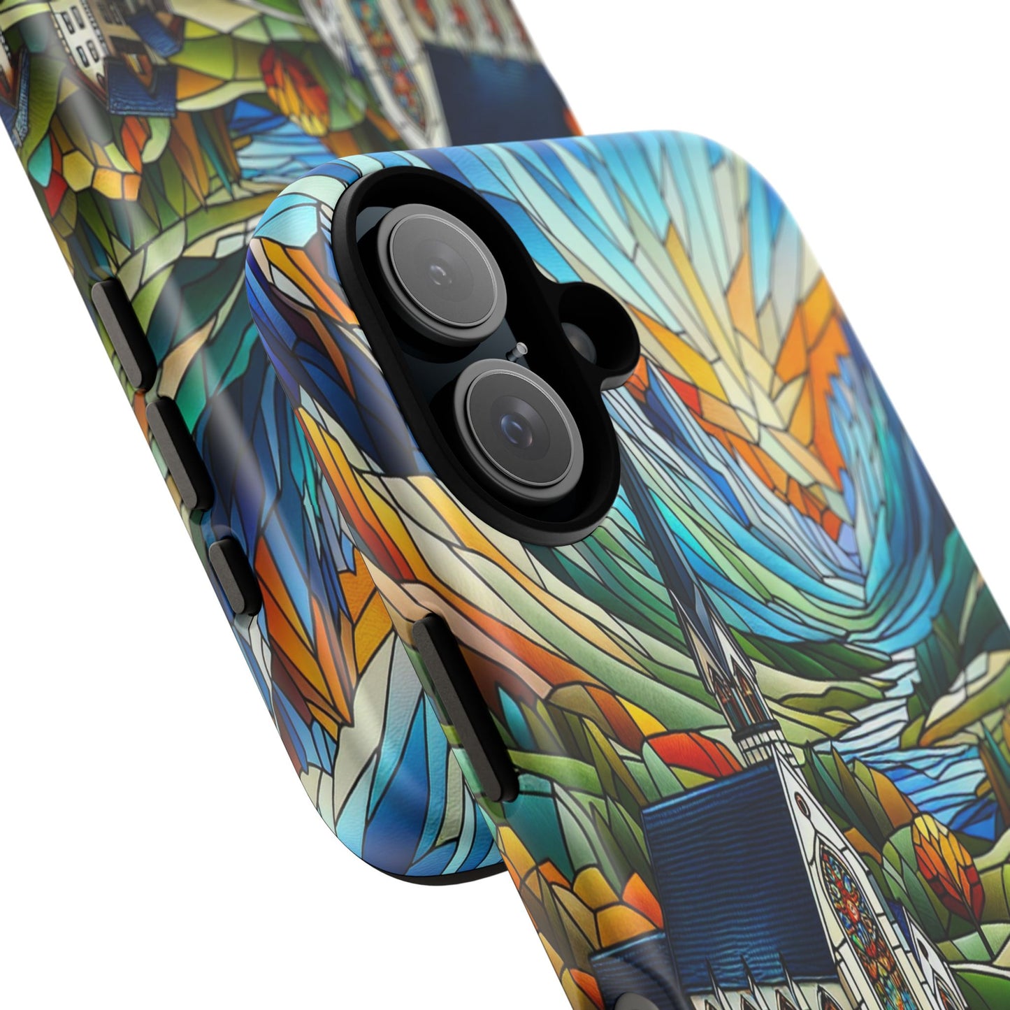 Stained Glass Countryside Scene - Phone Case