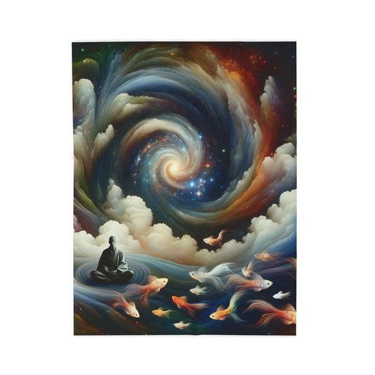 Meditative Voyage in a Swirling Marvel - Plush Blanket
