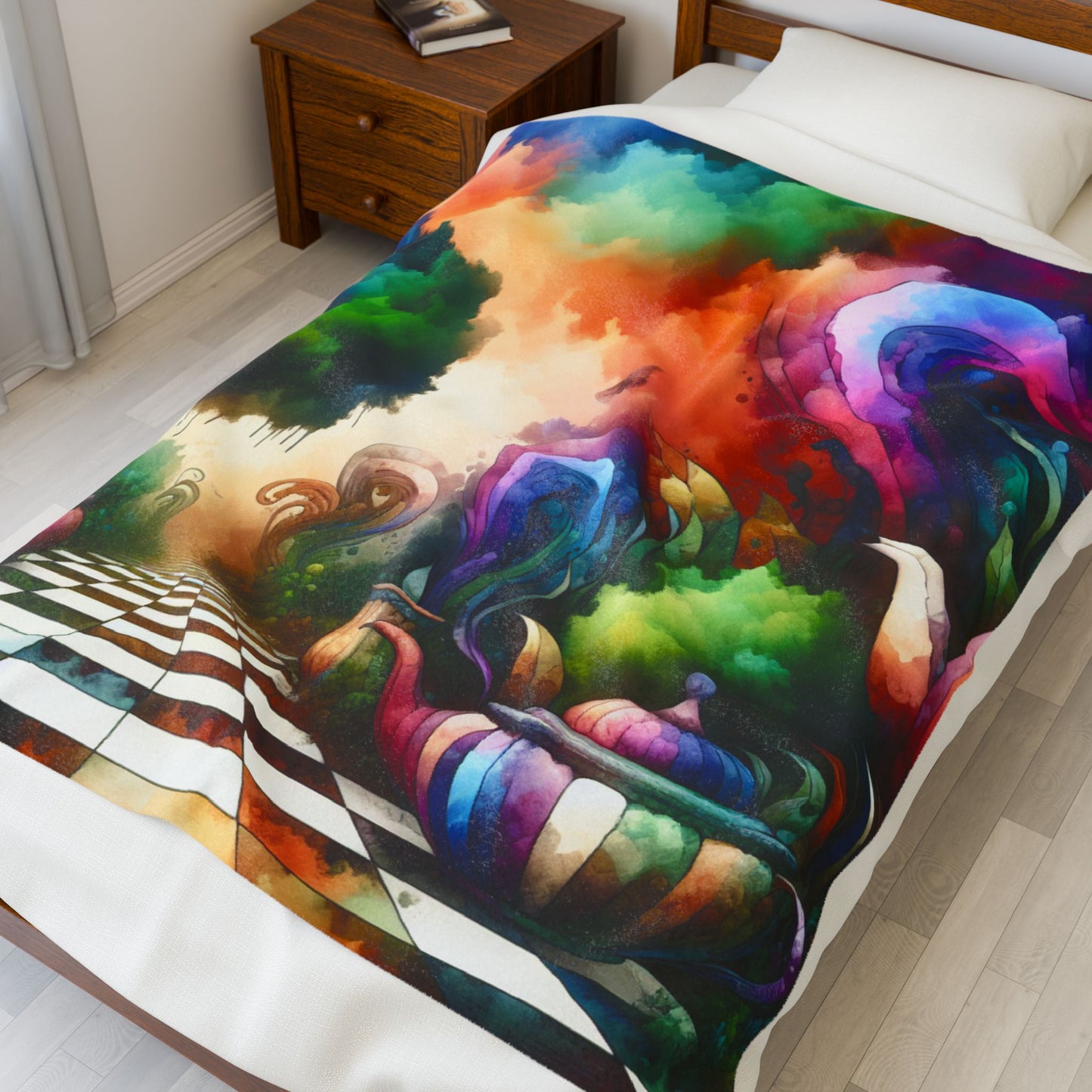 Enigmatic Tea Party Landscape - Plush Blanket