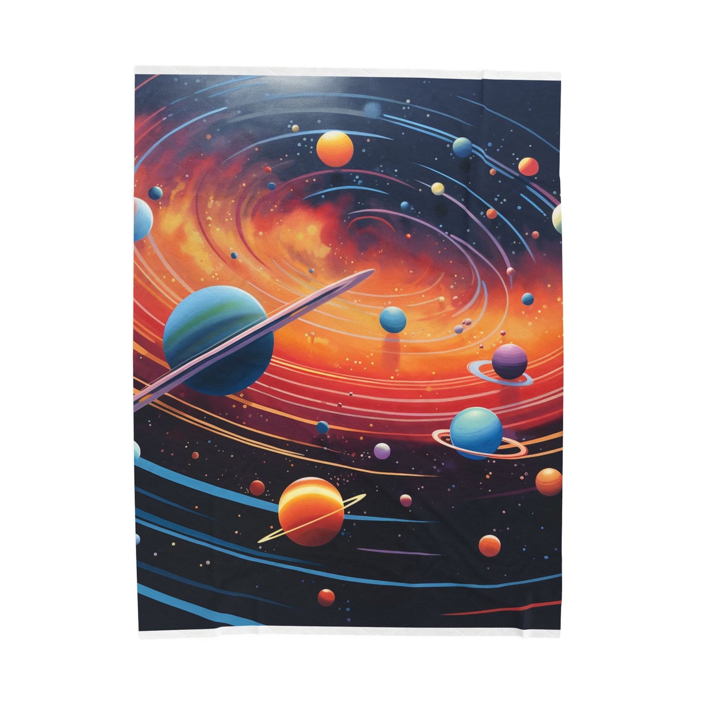 Celestial Orbits and Hues- Plush Blanket
