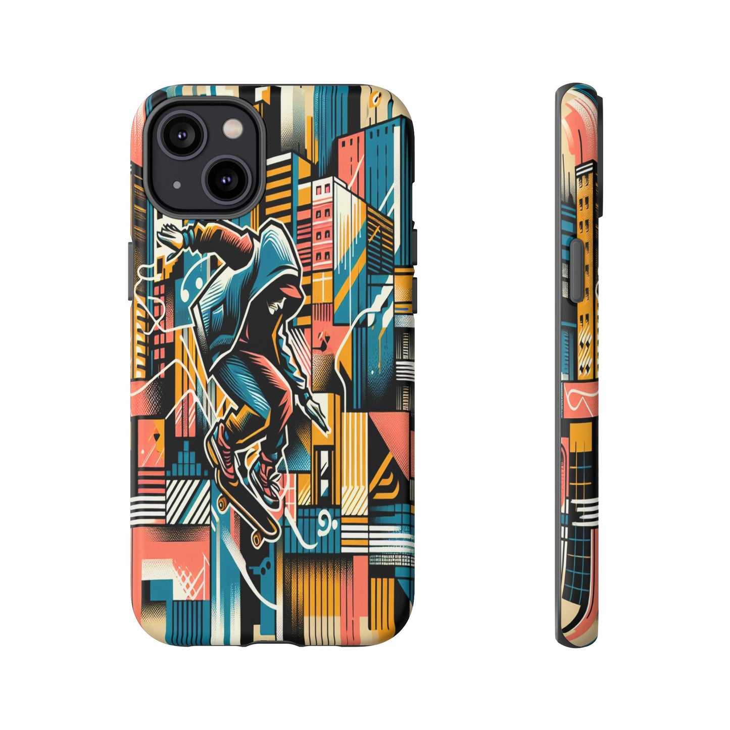 Skater in the Cityscape - Phone Case