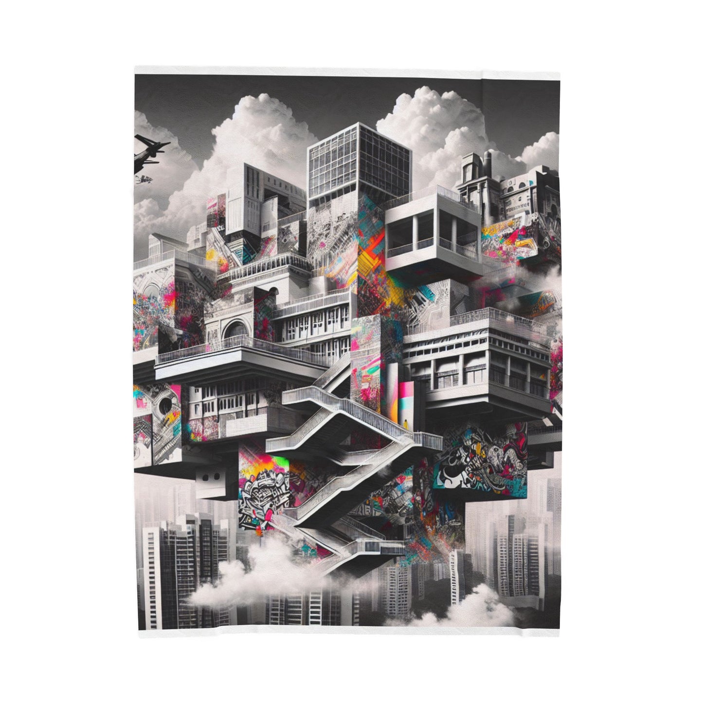 Floating Concrete Puzzle - Plush Blanket