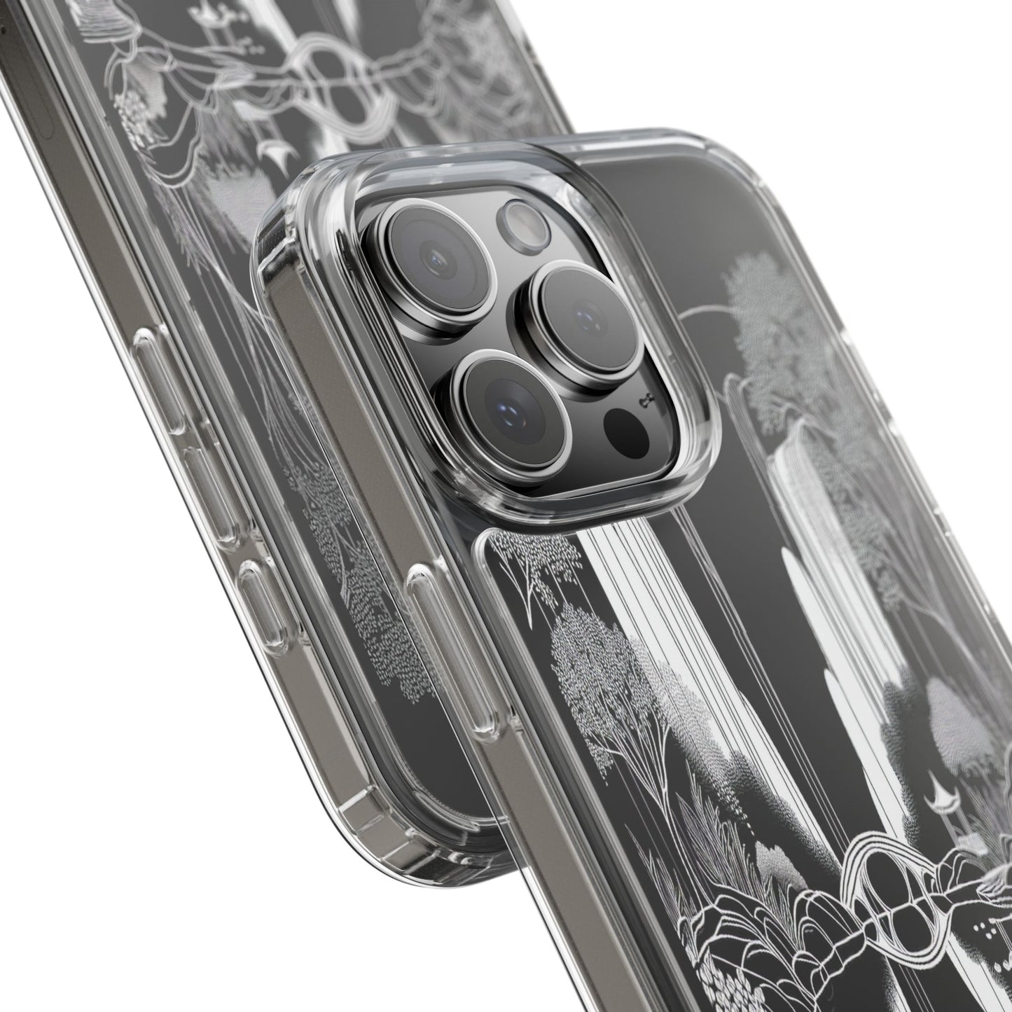 Transparent Waterfall Bridge Scene Iphone Case Compatible With Iphone 16 15 14 - Clear Phone Cover