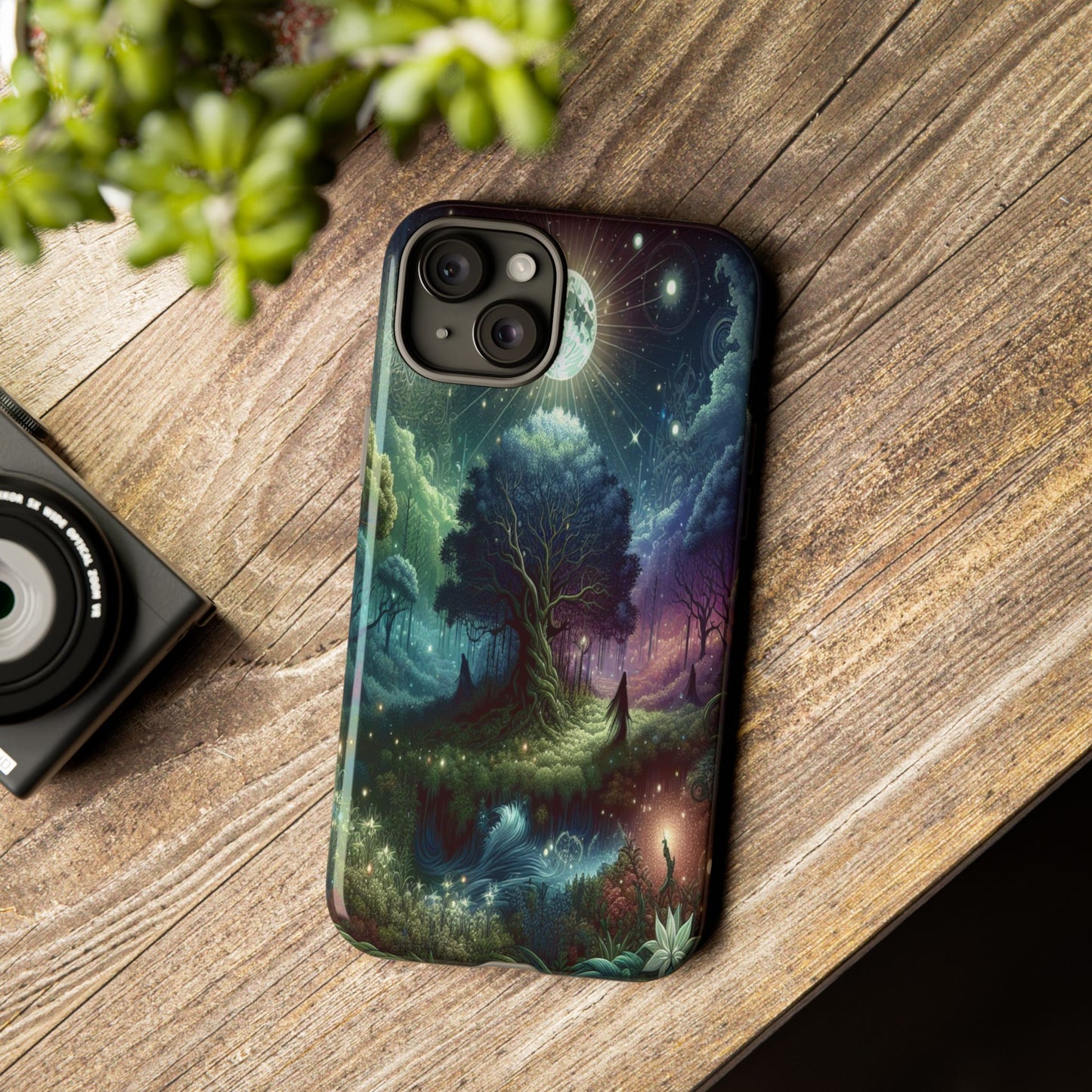 Luminous Forest Nightscape - Phone Case