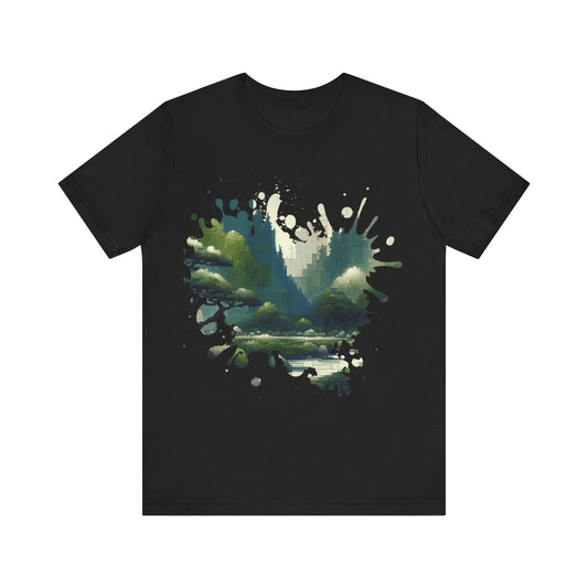 Pixelated Park at High Noon - Jersey Short Sleeve Tee