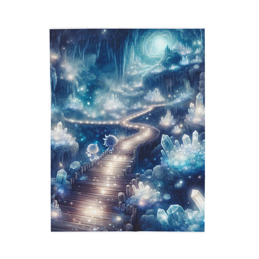 Journey through Enchanted Caverns - Plush Blanket