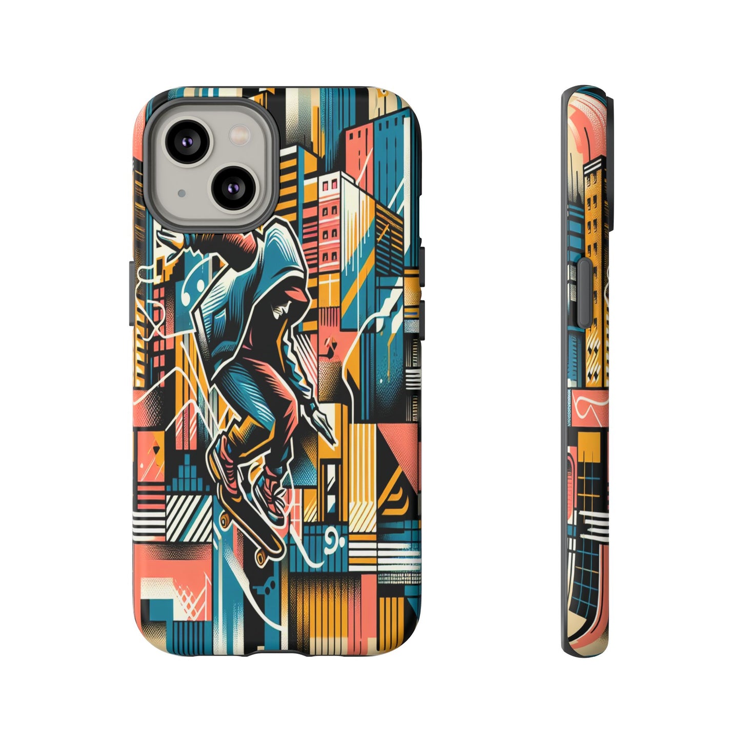 Skater in the Cityscape - Phone Case