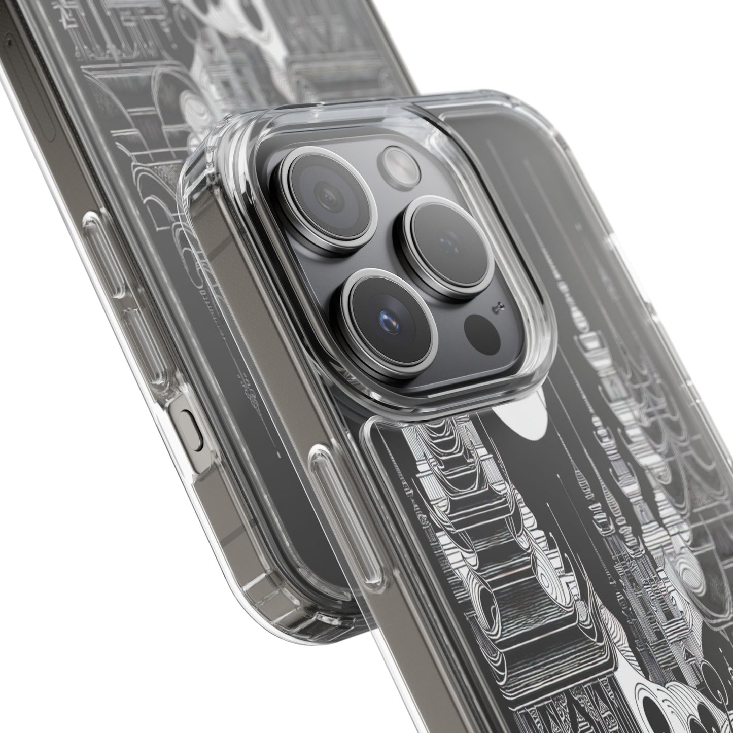 Transparent Temple Silhouette Under Bright Moon Iphone Case Compatible With Iphone 16 15 14 - Clear Phone Cover