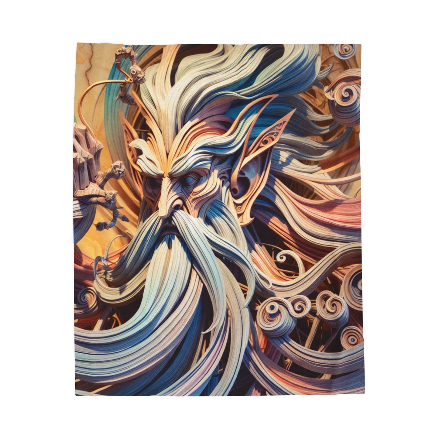 Whiskered Wisps and Swirls- Plush Blanket