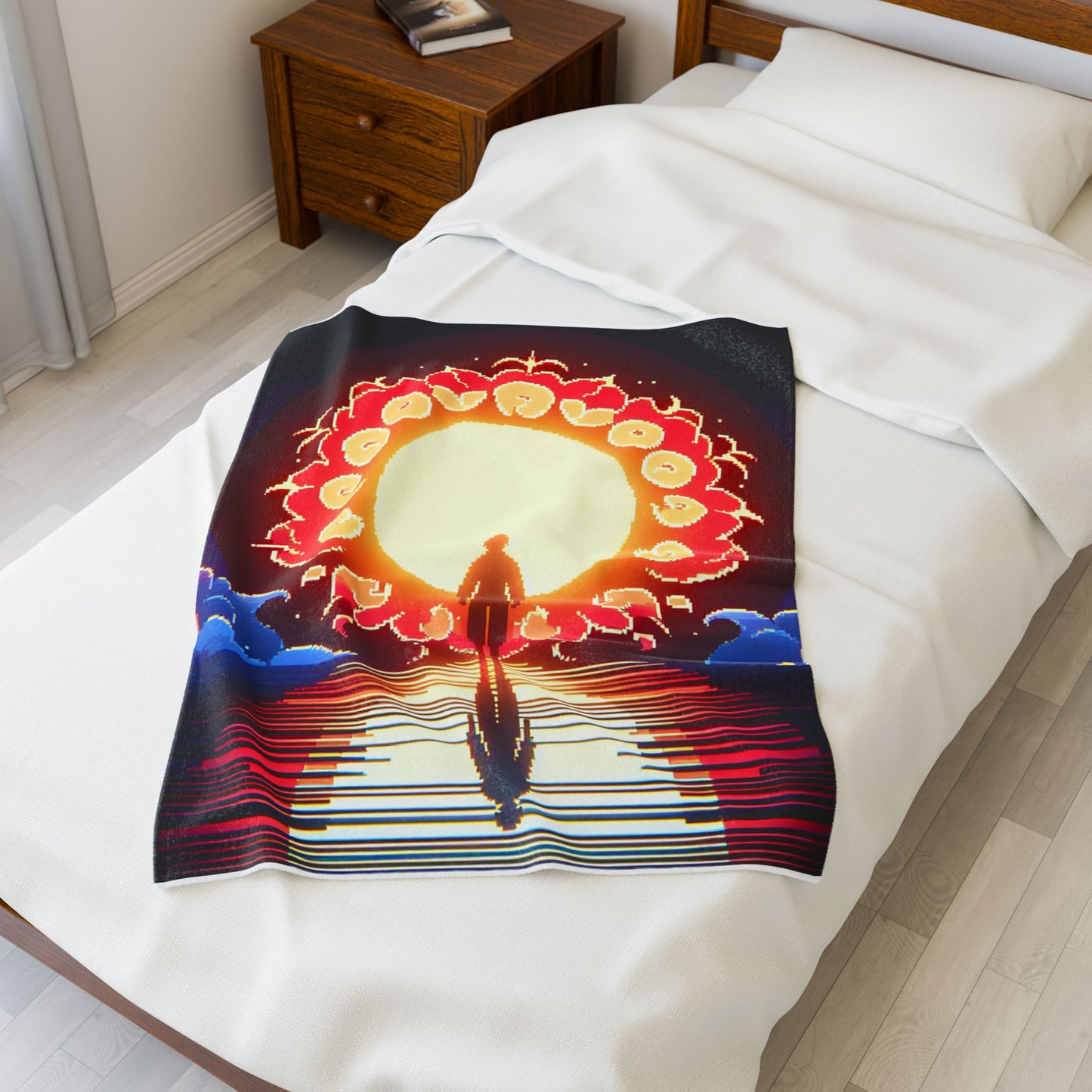 Silhouette Before the Radiant Dawn - Plush Blanket