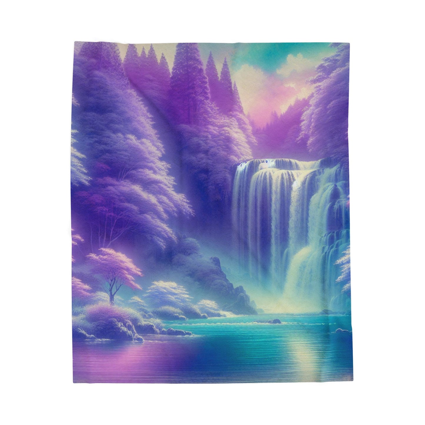 Mystical Waterfall Wonderland - Plush Blanket