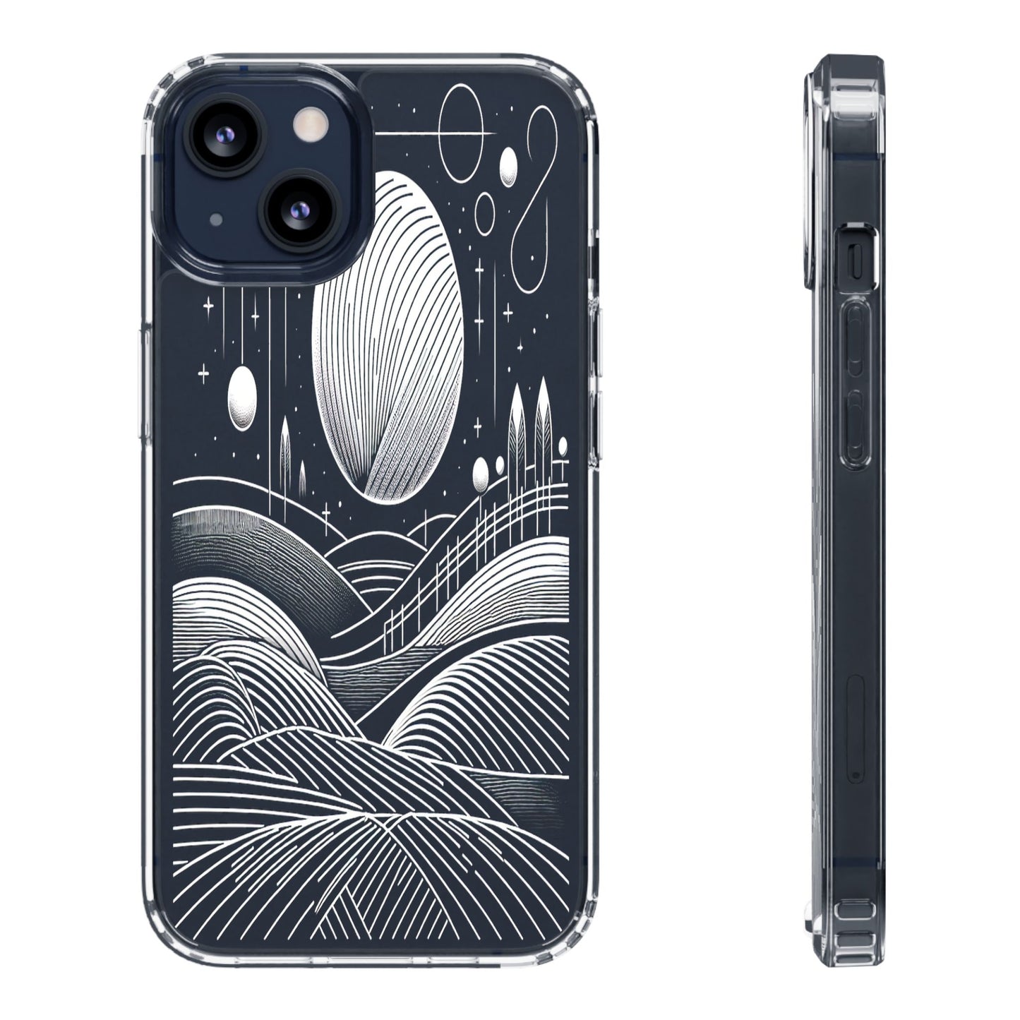 Transparent Lunar Landscapes Iphone Case Compatible With Iphone 16 15 14 - Clear Phone Cover