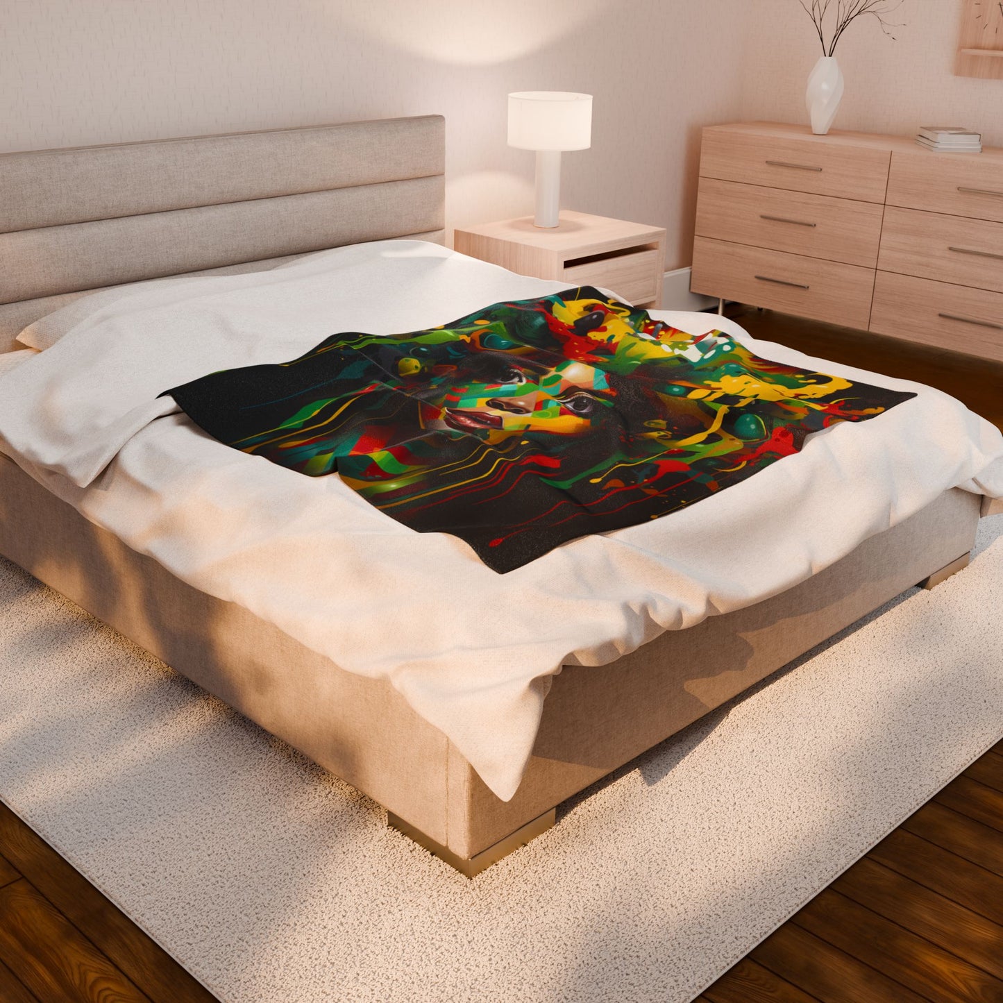Colorful Essence Unleashed- Plush Blanket