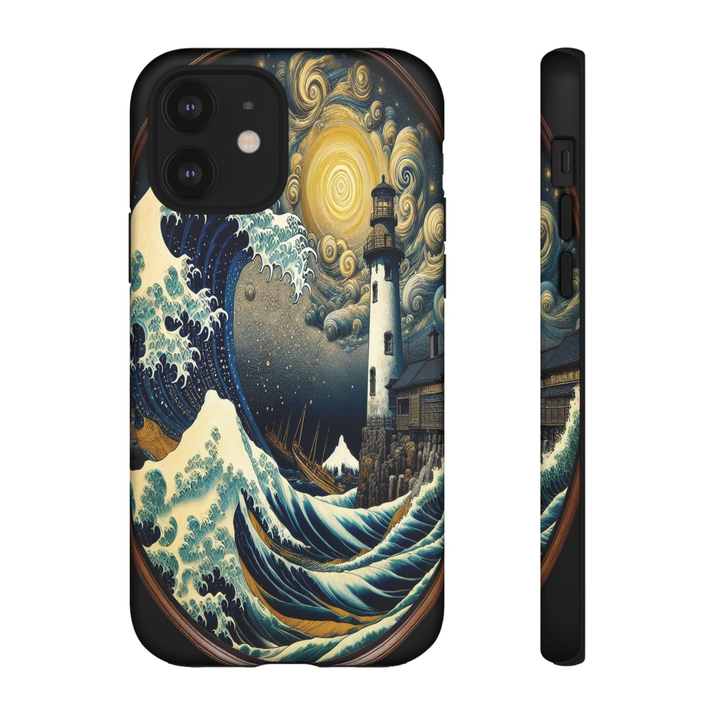 Protective Lighthouse Amidst Celestial Waves Iphone Case Compatible With Iphone 16 15 14 - Phone Cover