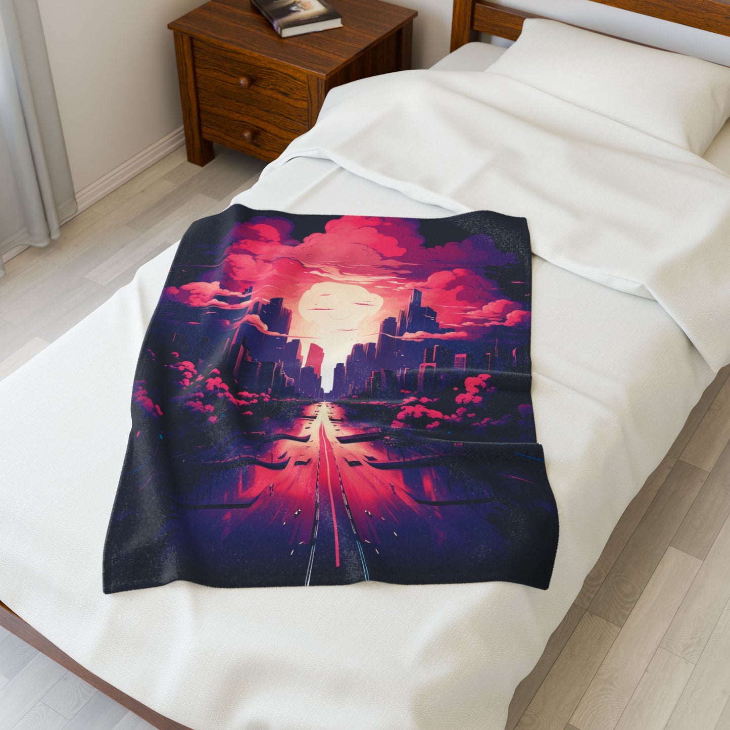 Sunset Metropolis Dreamscape- Plush Blanket