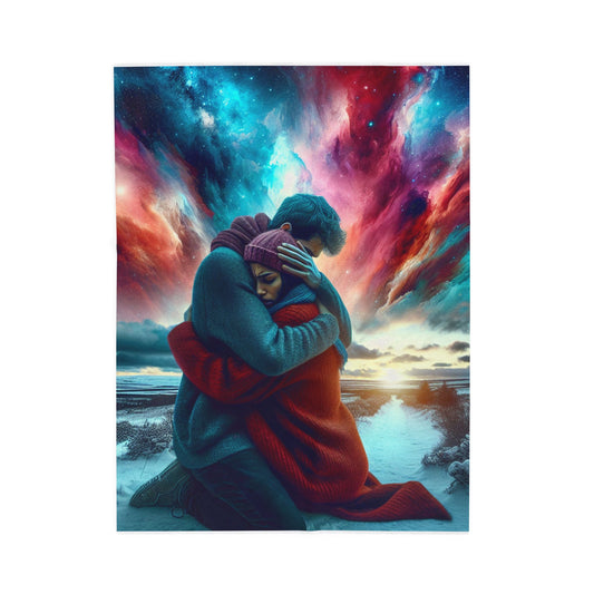 Embrace Under Starlit Skies - Plush Blanket