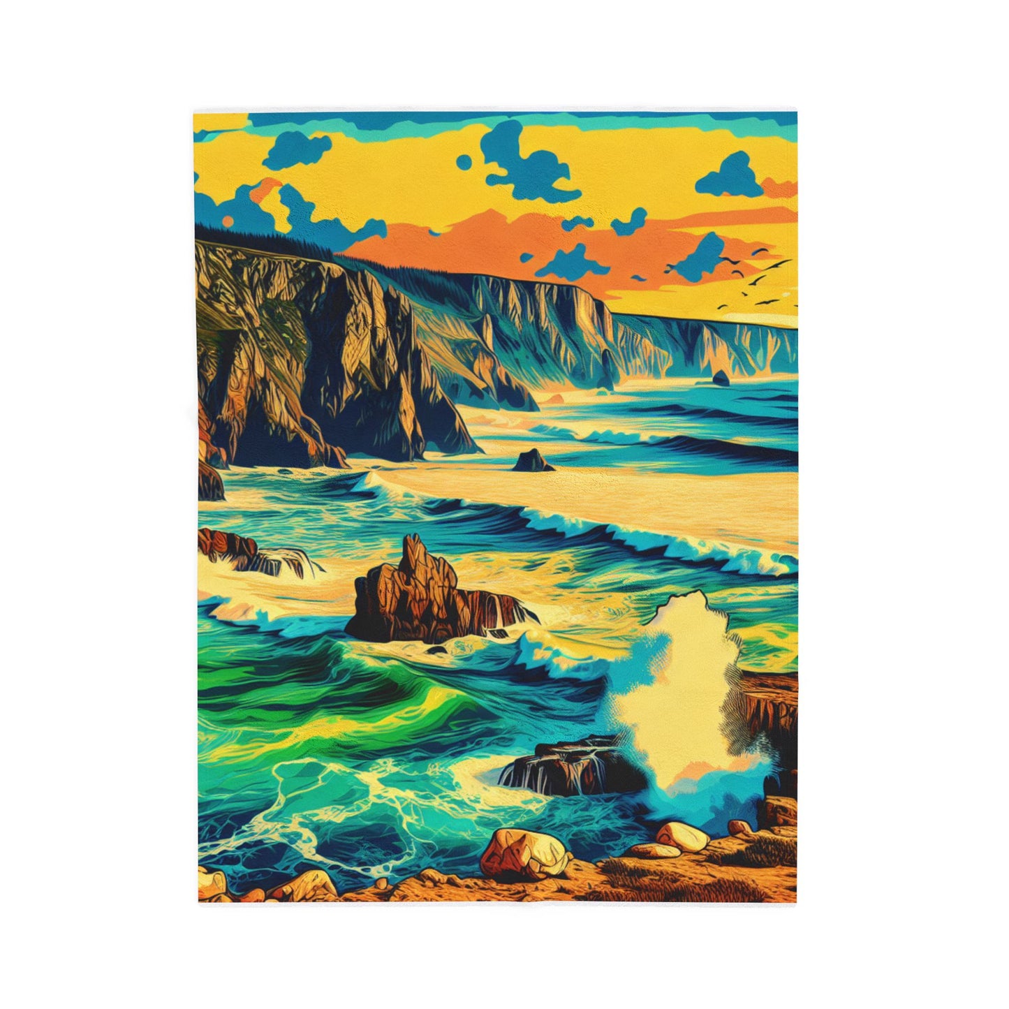 Ocean Cliffs Radiance - Plush Blanket