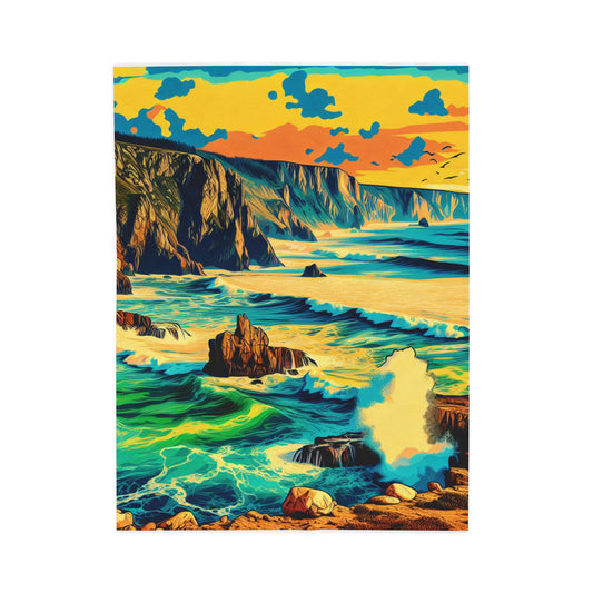 Ocean Cliffs Radiance - Plush Blanket