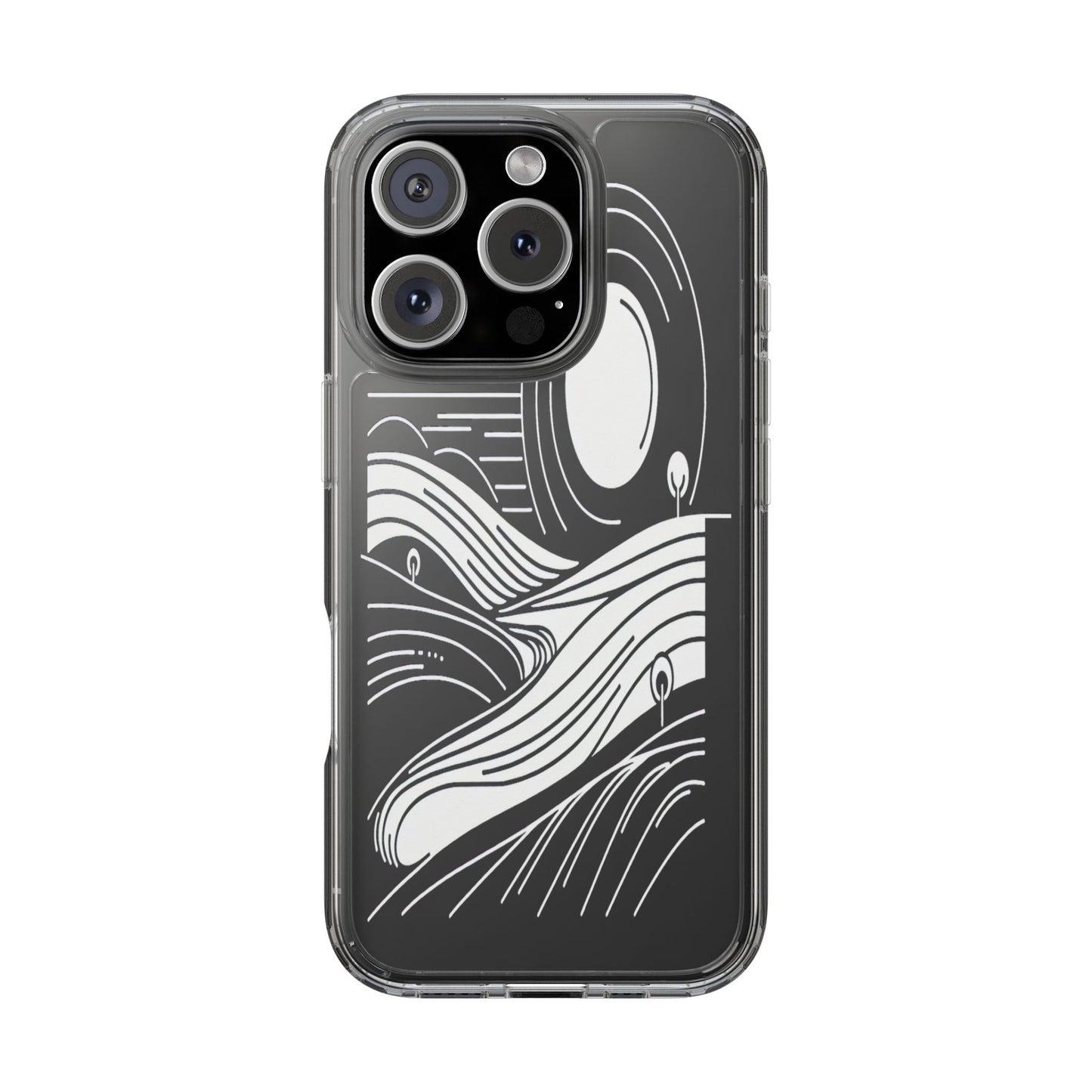 Transparent Horizon Curves Iphone Case Compatible With Iphone 16 15 14 - Clear Phone Cover