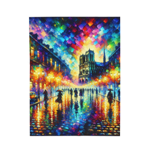 Evening Lights in the Rain - Plush Blanket