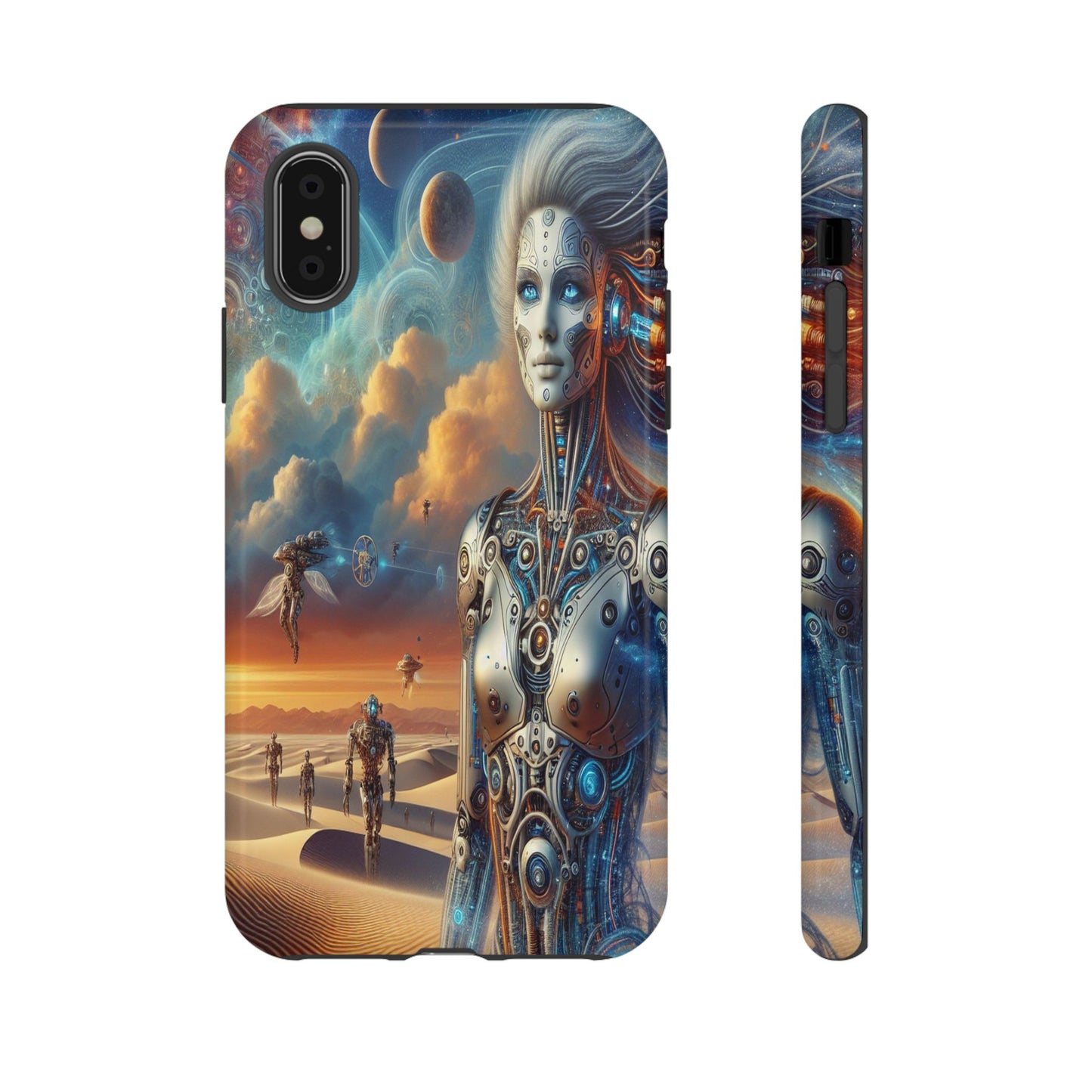 Protective Futuristic Wanderers in the Dunes Iphone Case Compatible With Iphone 16 15 14 - Phone Cover