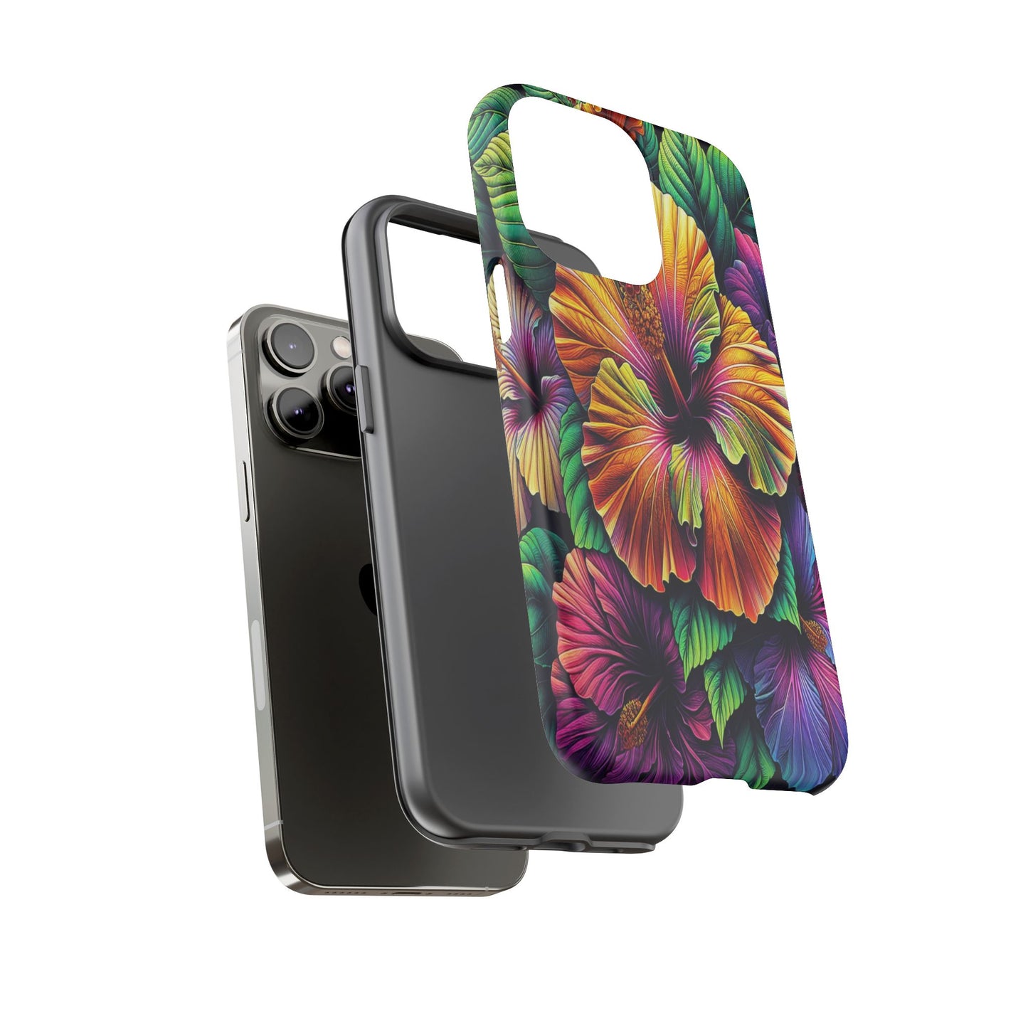 Custom ProtectiveColorful Hibiscus RadianceIphone Case Compatible With Iphone 16 15 14 - Phone Cover
