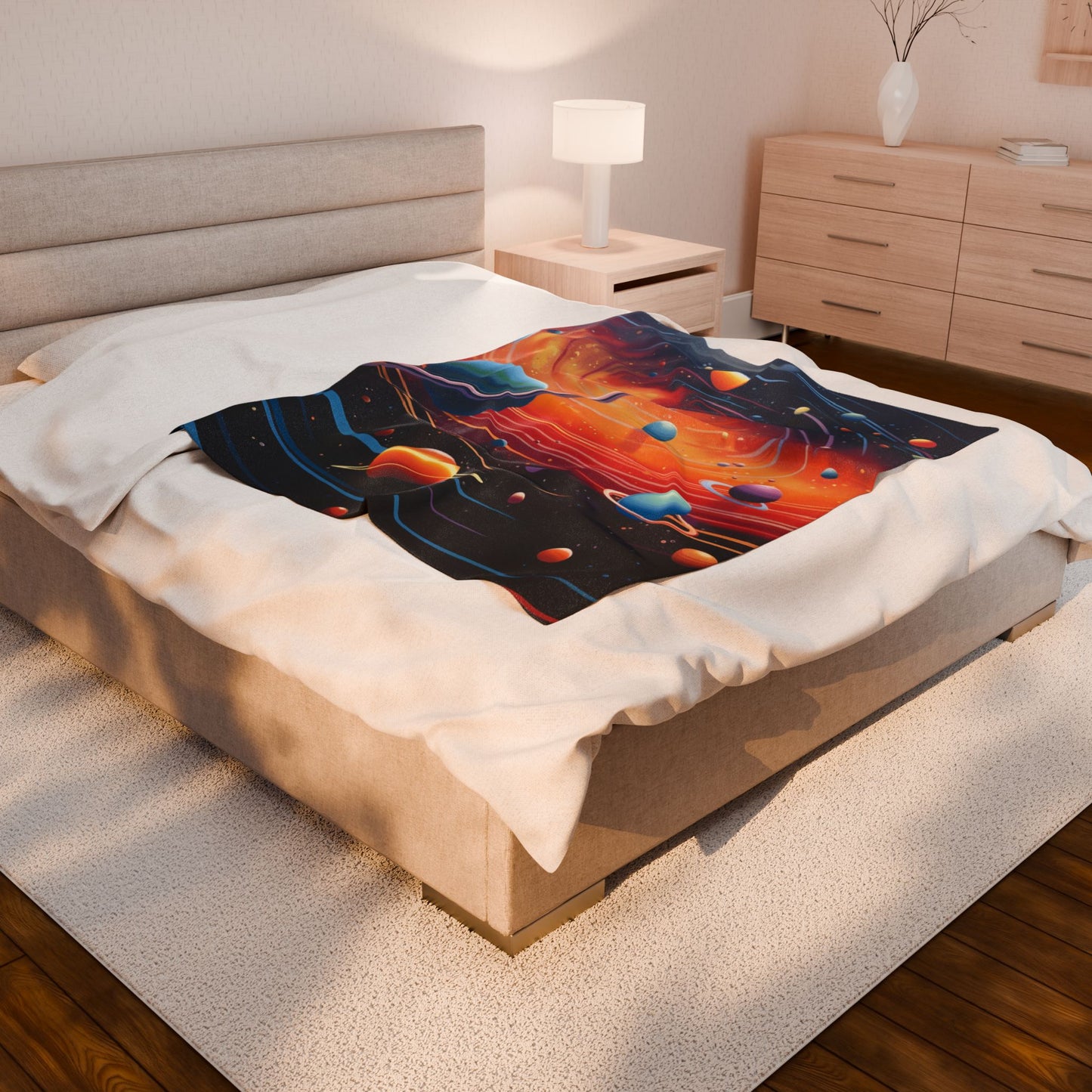 Celestial Orbits and Hues- Plush Blanket