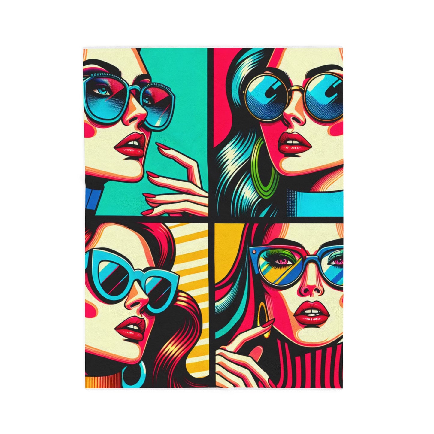 Retro Glamour Panels- Plush Blanket