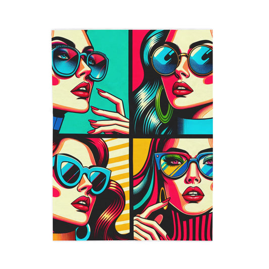 Retro Glamour Panels- Plush Blanket