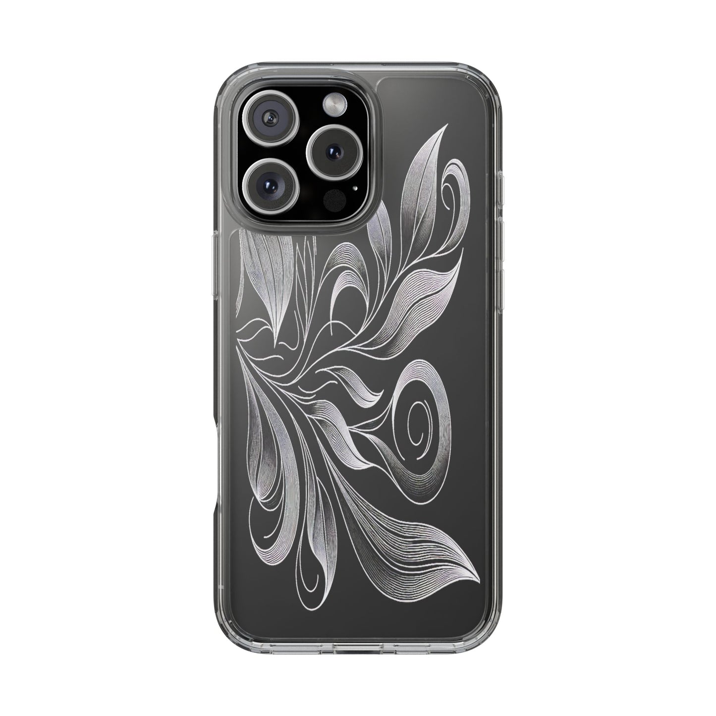 Transparent Nature's Embrace in Linework Iphone Case Compatible With Iphone 16 15 14 - Clear Phone Cover