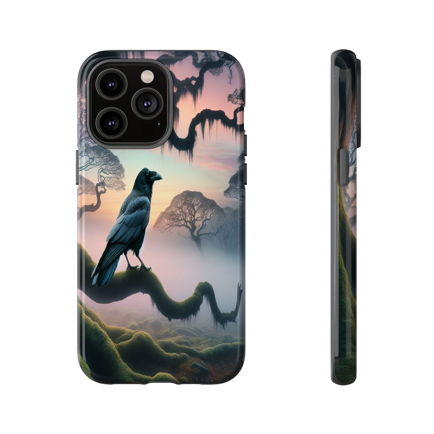 Raven in the Misty Forest - Phone Case