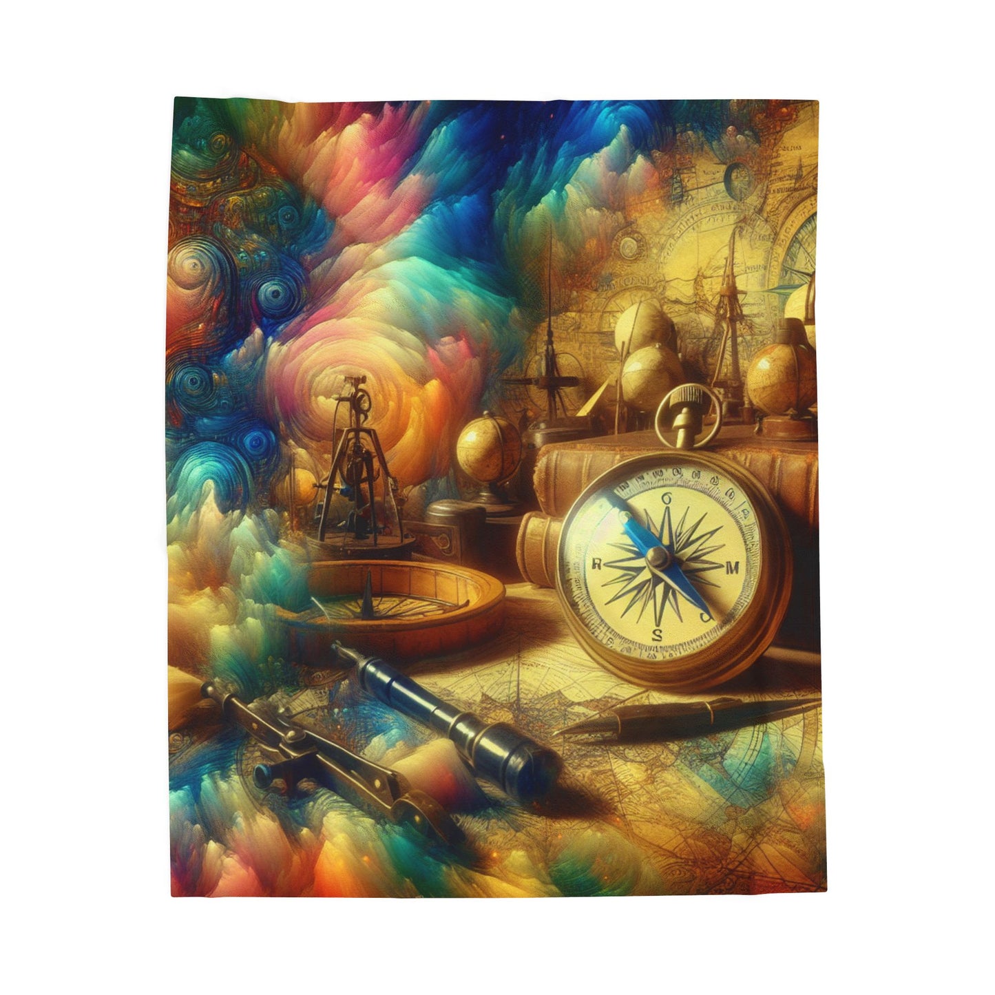 Navigating Through Colorful Chaos- Plush Blanket