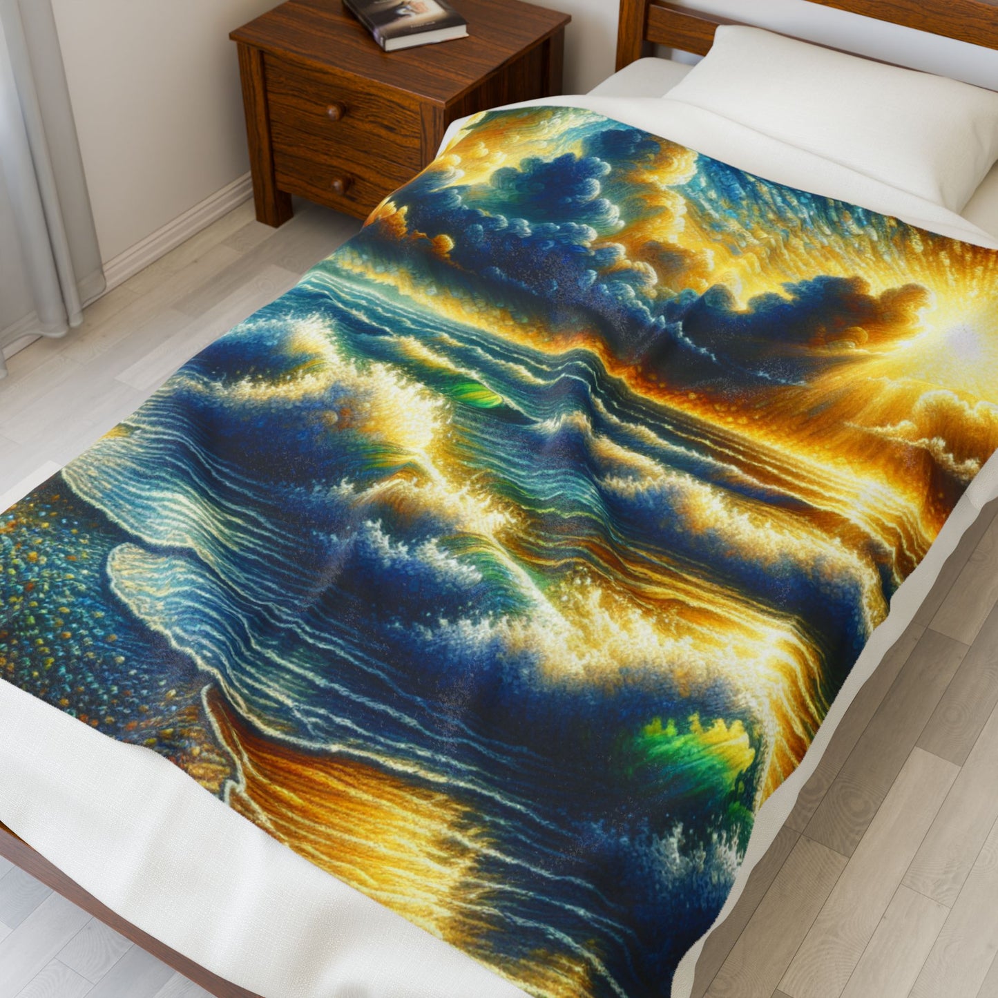 Radiant Tides - Plush Blanket