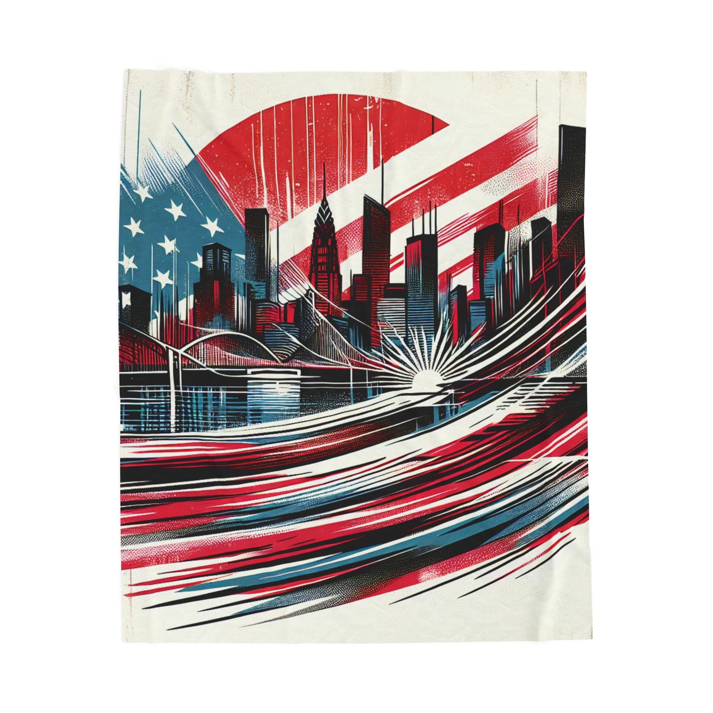 Skyline Celebration - Plush Blanket