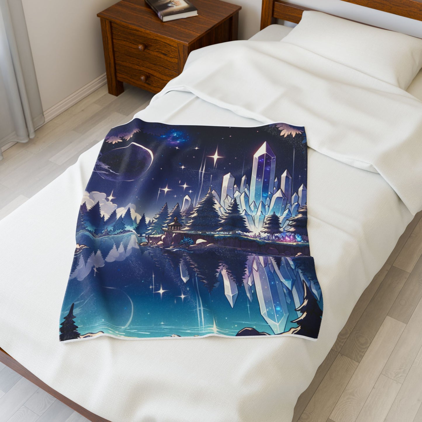 Enchanted Crystal Oasis - Plush Blanket
