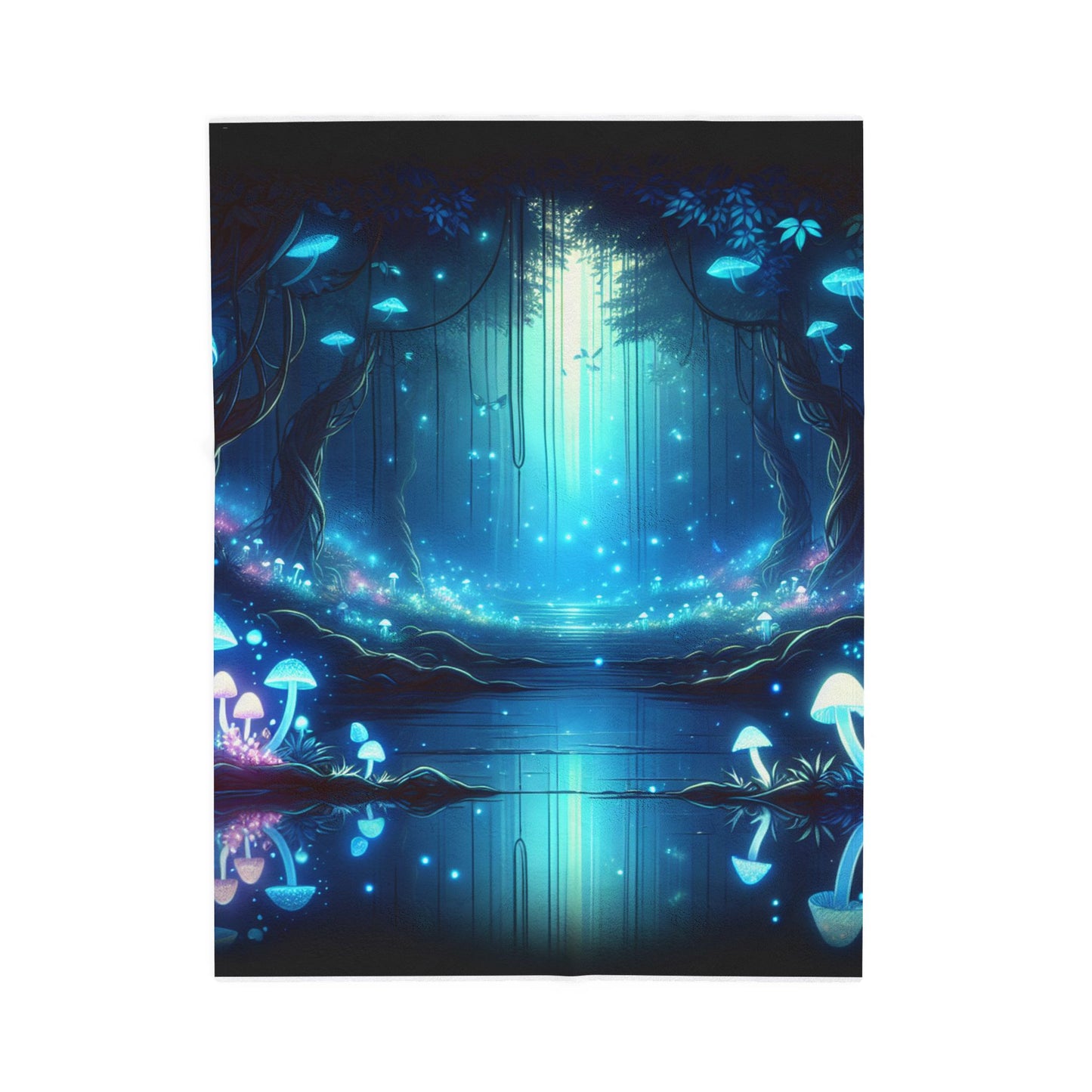 Mystical Glow in the Enchanted Woods - Plush Blanket
