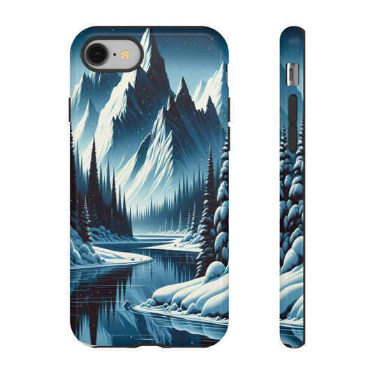 Frozen Peaks and Icy Reflections - Phone Case